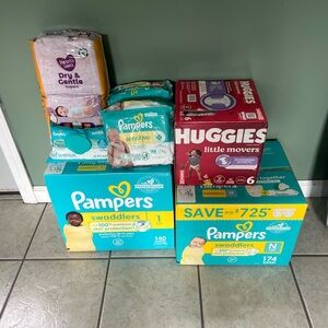 Pampers and Huggies Diaper Bundle